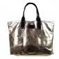 Preview: DAMEN SCHULTERTASCHE SHOPPER IN METALLIC LOOK UND JEANS SHCP631